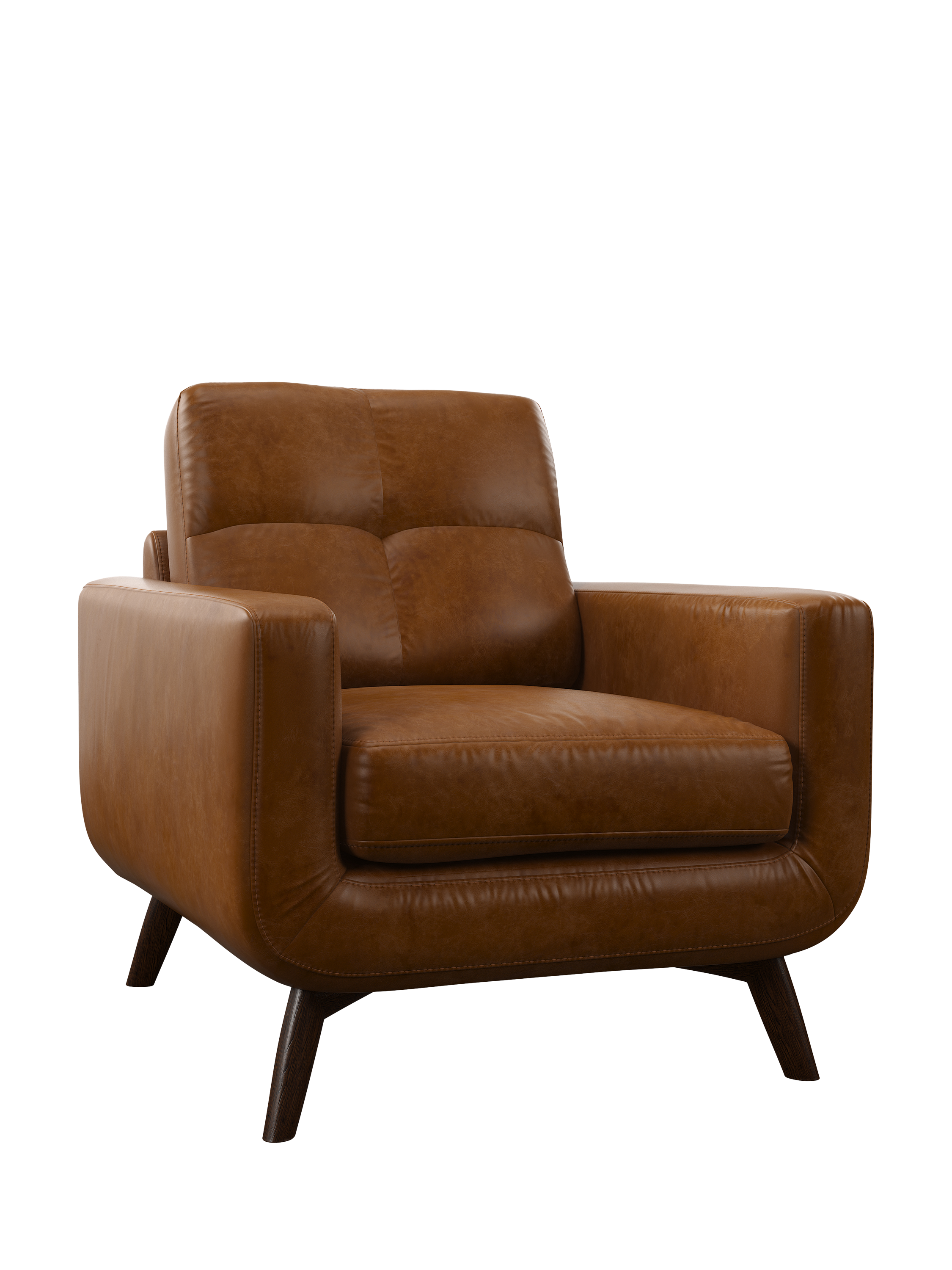 Barbican Range, John Lewis Barbican Leather Armchair, Dark Leg, Premium Caramel