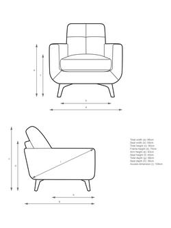 John Lewis Barbican Leather Armchair, Dark Leg - view 2, Caramel