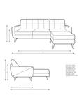 John Lewis Barbican RHF Chaise Leather Sofa, Dark Leg