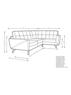 John Lewis Barbican RHF Chaise Leather Corner Sofa, Dark Leg - view 2, Black