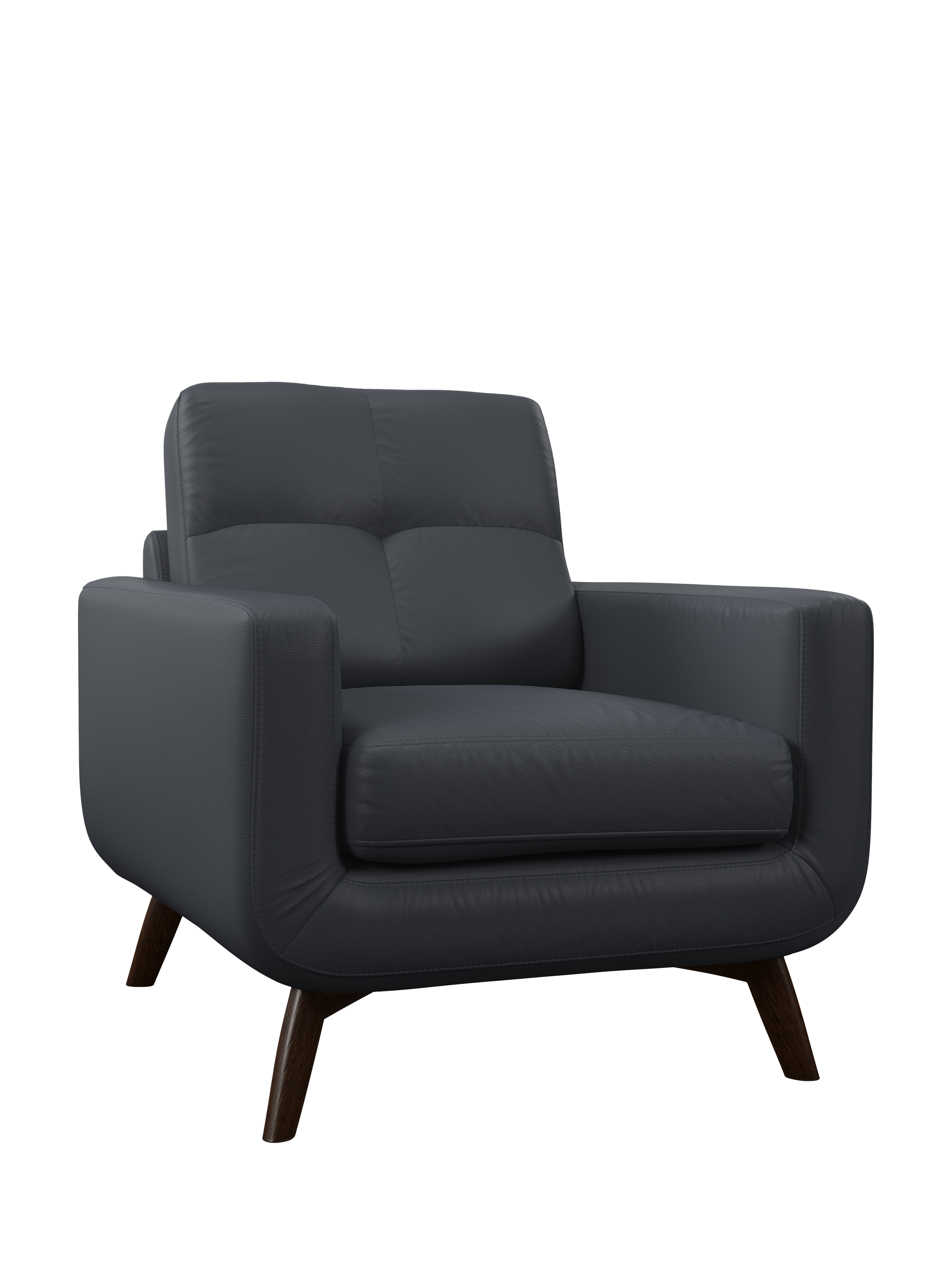 Barbican Range, John Lewis Barbican Leather Armchair, Dark Leg, Matt Navy