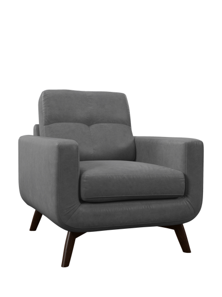 John Lewis Barbican Leather Armchair, Dark Leg, Shad