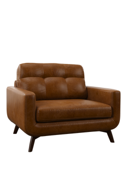 John Lewis Barbican Leather Snuggler, Dark Leg, Premium Caramel