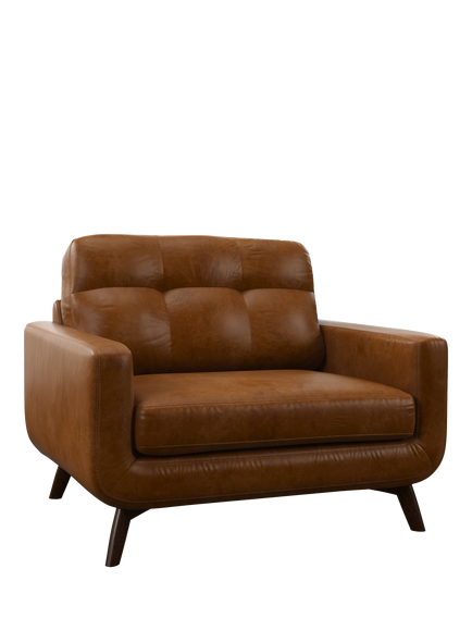 John Lewis Barbican Leather Snuggler, Dark Leg, Caramel