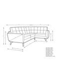 John Lewis Barbican RHF Chaise Leather Corner Sofa, Dark Leg, Demetra Grey