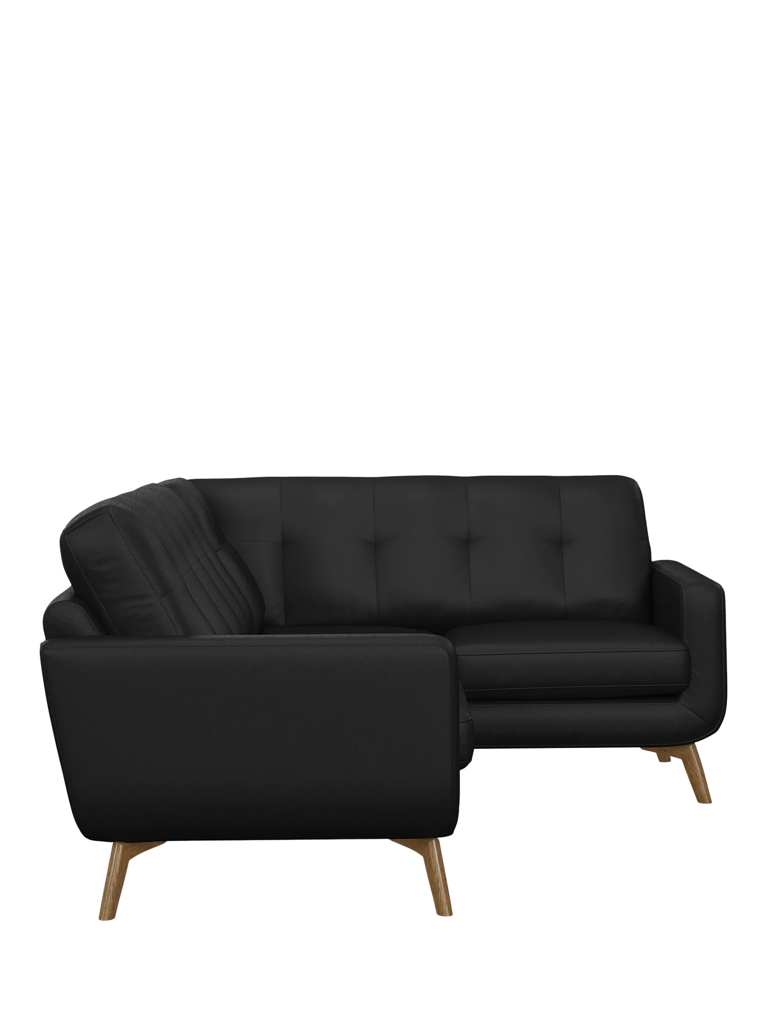 John Lewis Barbican RHF Corner End Leather Sofa, Light Leg