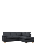 John Lewis Camden RHF Chaise Corner Leather Sofa, Light Leg