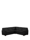 John Lewis Camden 5+ Seater Corner Leather Sofa, Dark Leg