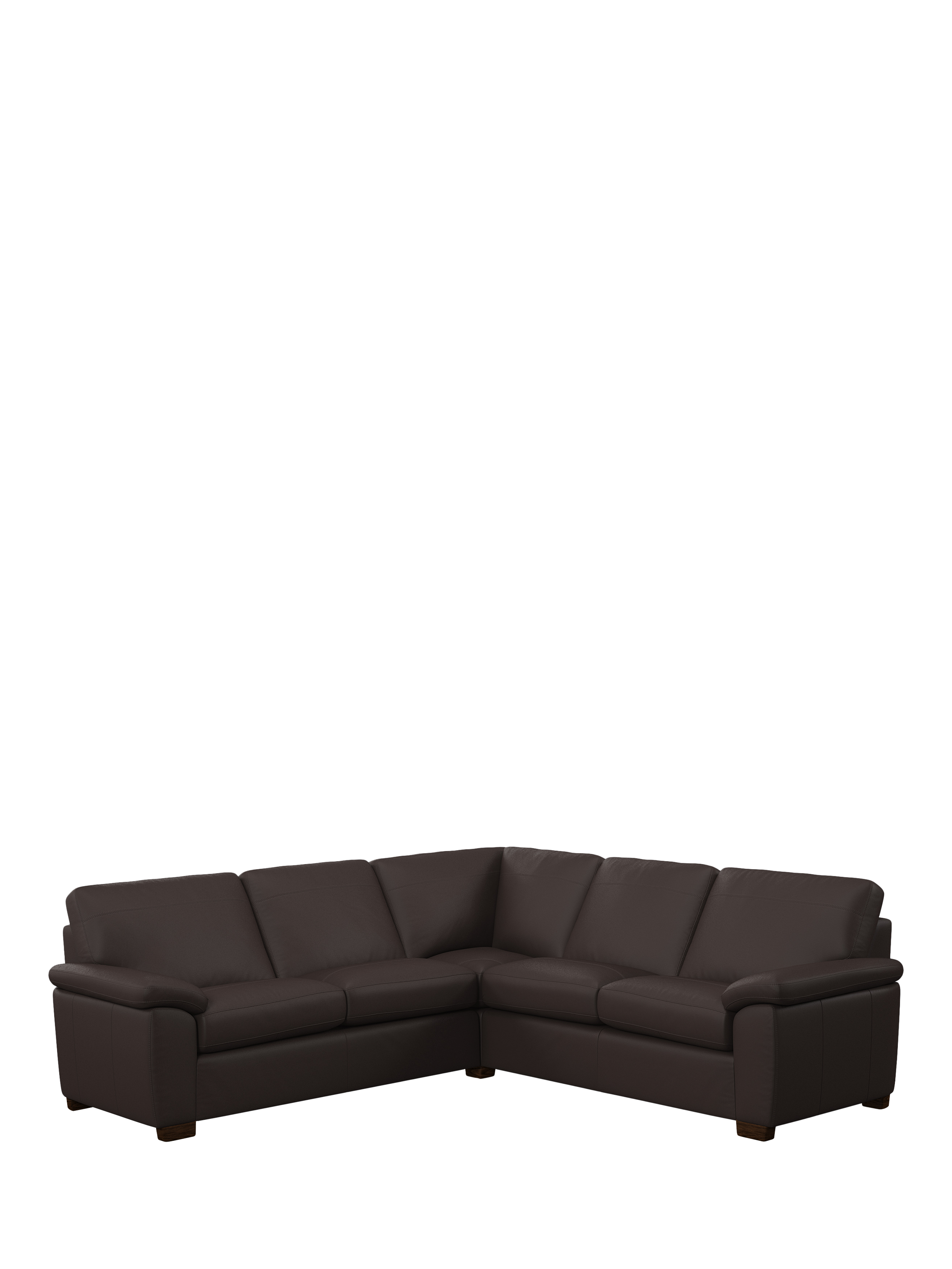 Camden Range, John Lewis Camden 5+ Seater Corner Leather Sofa, Dark Leg, Matt Chocolate
