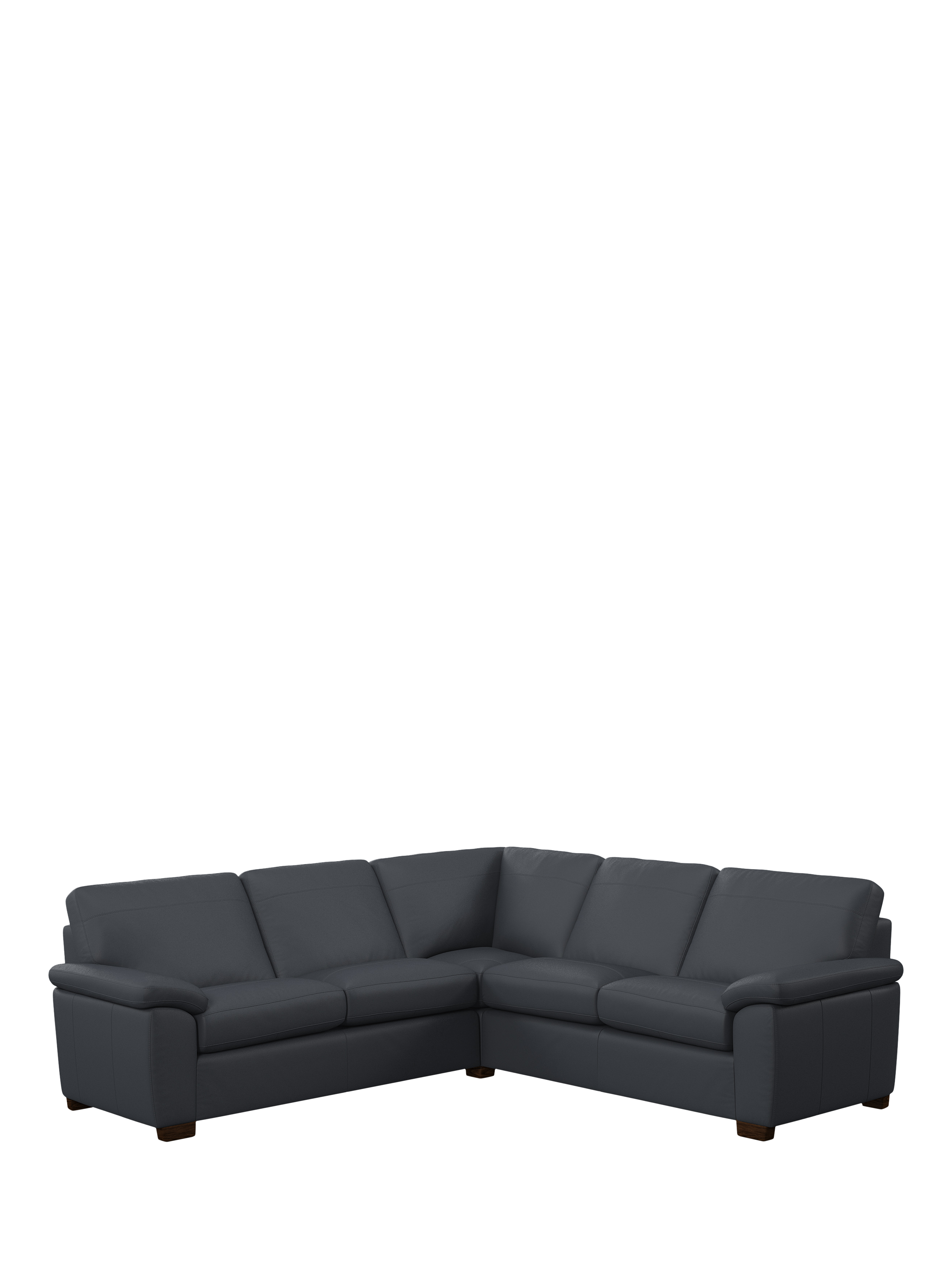 Camden Range, John Lewis Camden 5+ Seater Corner Leather Sofa, Dark Leg, Matt Navy
