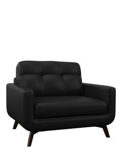 John Lewis Barbican Leather Snuggler, Dark Leg, Matt Black