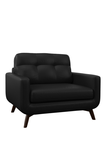 John Lewis Barbican Leather Snuggler, Dark Leg, Matt Black