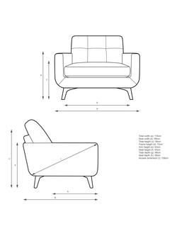 John Lewis Barbican Leather Snuggler, Dark Leg - view 2, Shad