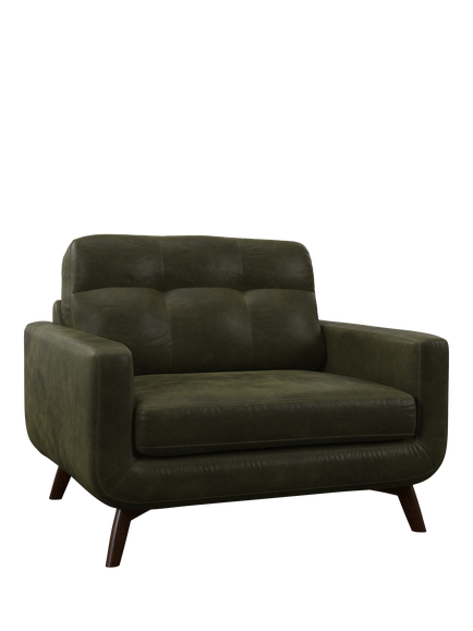 John Lewis Barbican Leather Snuggler, Dark Leg, Green