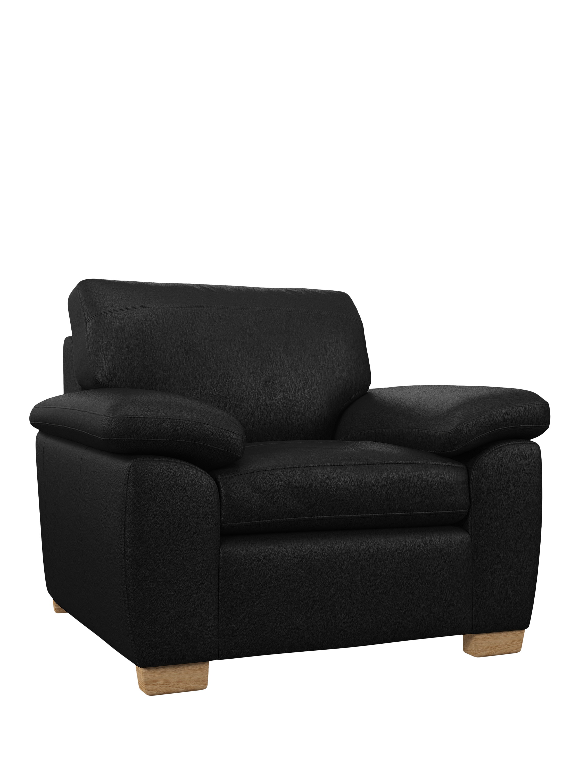 John Lewis Camden Leather Armchair, Light Leg