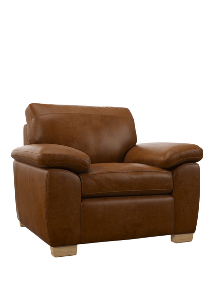 John Lewis Camden Leather Armchair, Light Leg, Premium Caramel