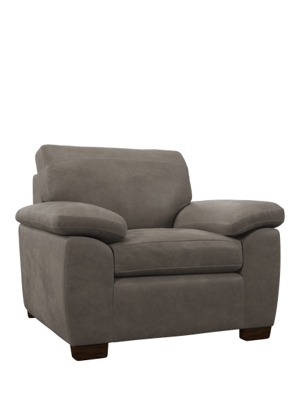 John Lewis Camden Leather Armchair, Dark Leg, Demetra Grey