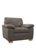 John Lewis Camden Leather Armchair, Light Leg, Demetra Grey