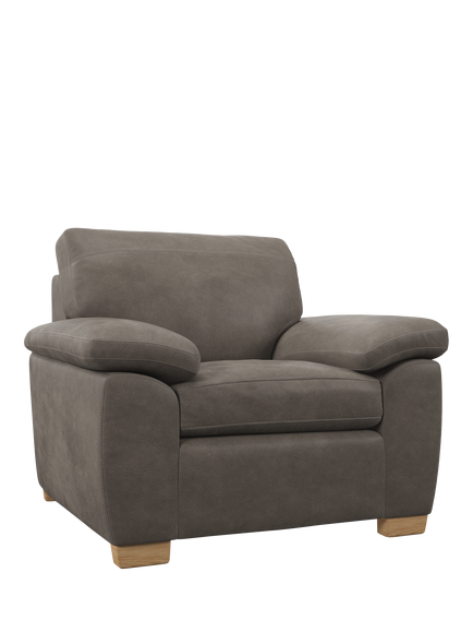John Lewis Camden Leather Armchair, Light Leg, Demetra Grey