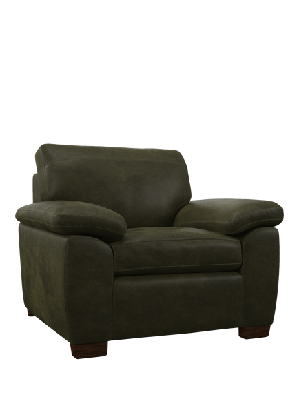 John Lewis Camden Leather Armchair, Dark Leg, Demetra Green