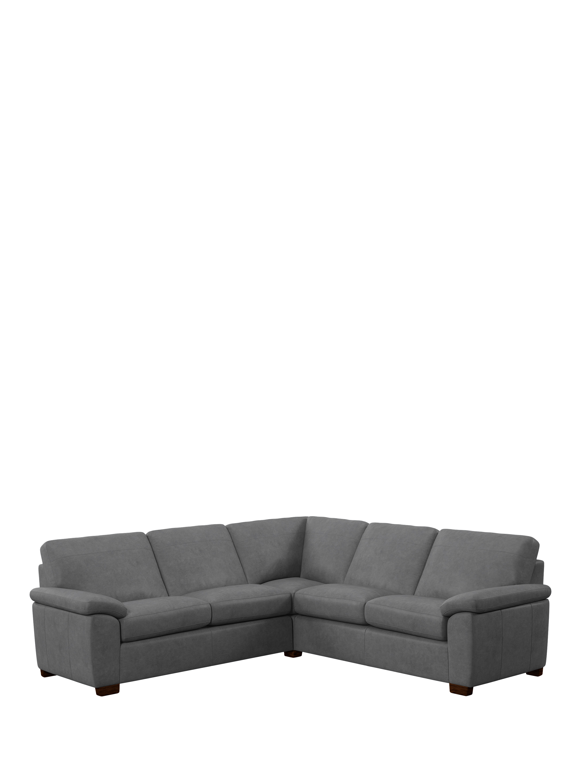 Camden Range, John Lewis Camden 5+ Seater Corner Leather Sofa, Dark Leg, Vintage Shadow