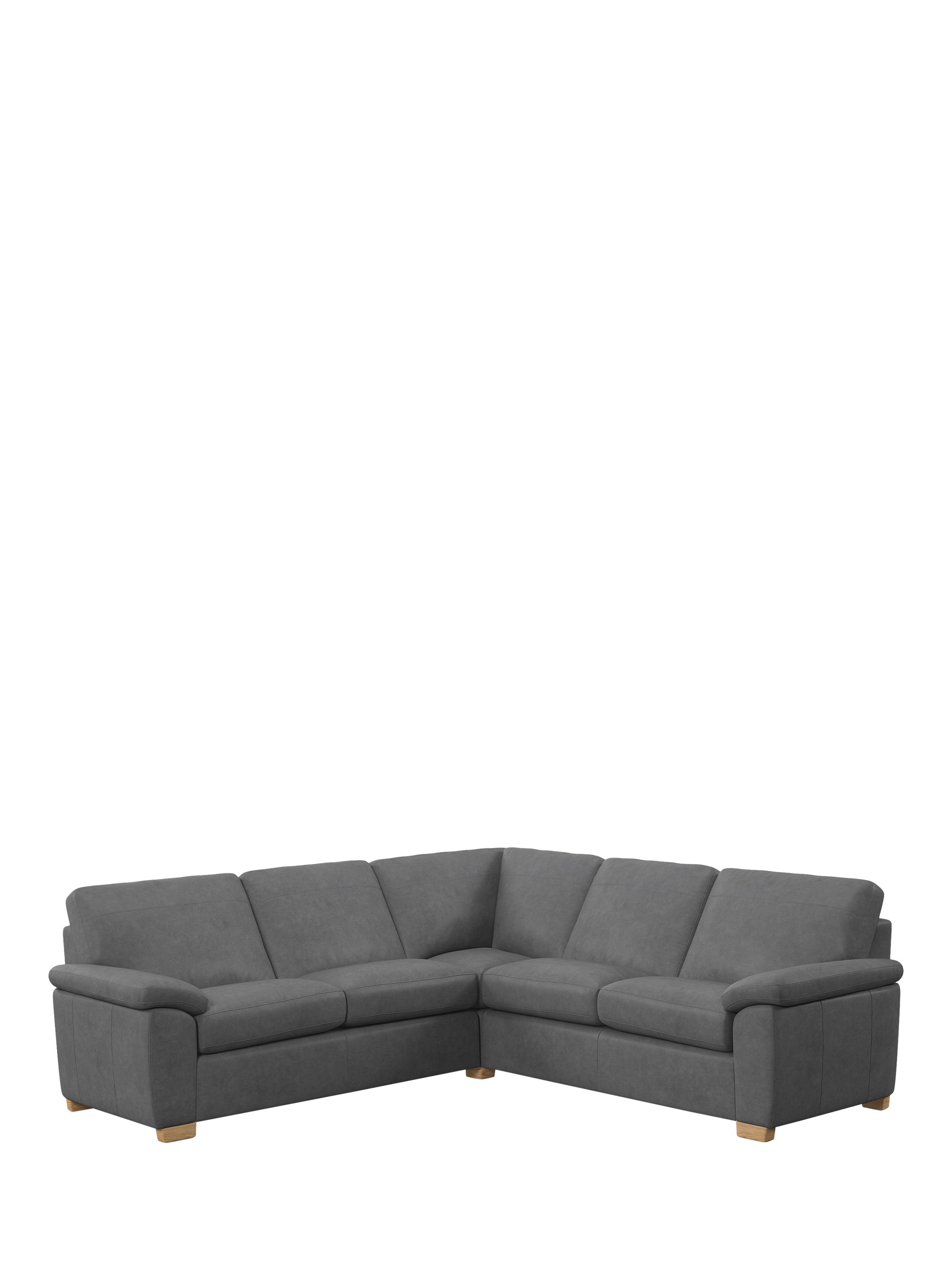 Camden Range, John Lewis Camden 5+ Seater Corner Leather Sofa, Light Leg, Vintage Shadow