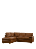 John Lewis Camden LHF Chaise Corner Leather Sofa, Light Leg