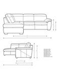 John Lewis Camden LHF Chaise Corner Leather Sofa, Light Leg