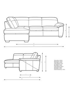 John Lewis Camden LHF Chaise Corner Leather Sofa, Light Leg - view 2, Demetra Green