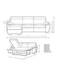 John Lewis Camden LHF Chaise Leather Sofa Bed, Light Leg