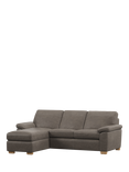 John Lewis Camden LHF Chaise Leather Sofa Bed, Light Leg, Demetra Grey