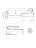 John Lewis Camden RHF Chaise Corner Leather Sofa, Light Leg, Demetra Grey