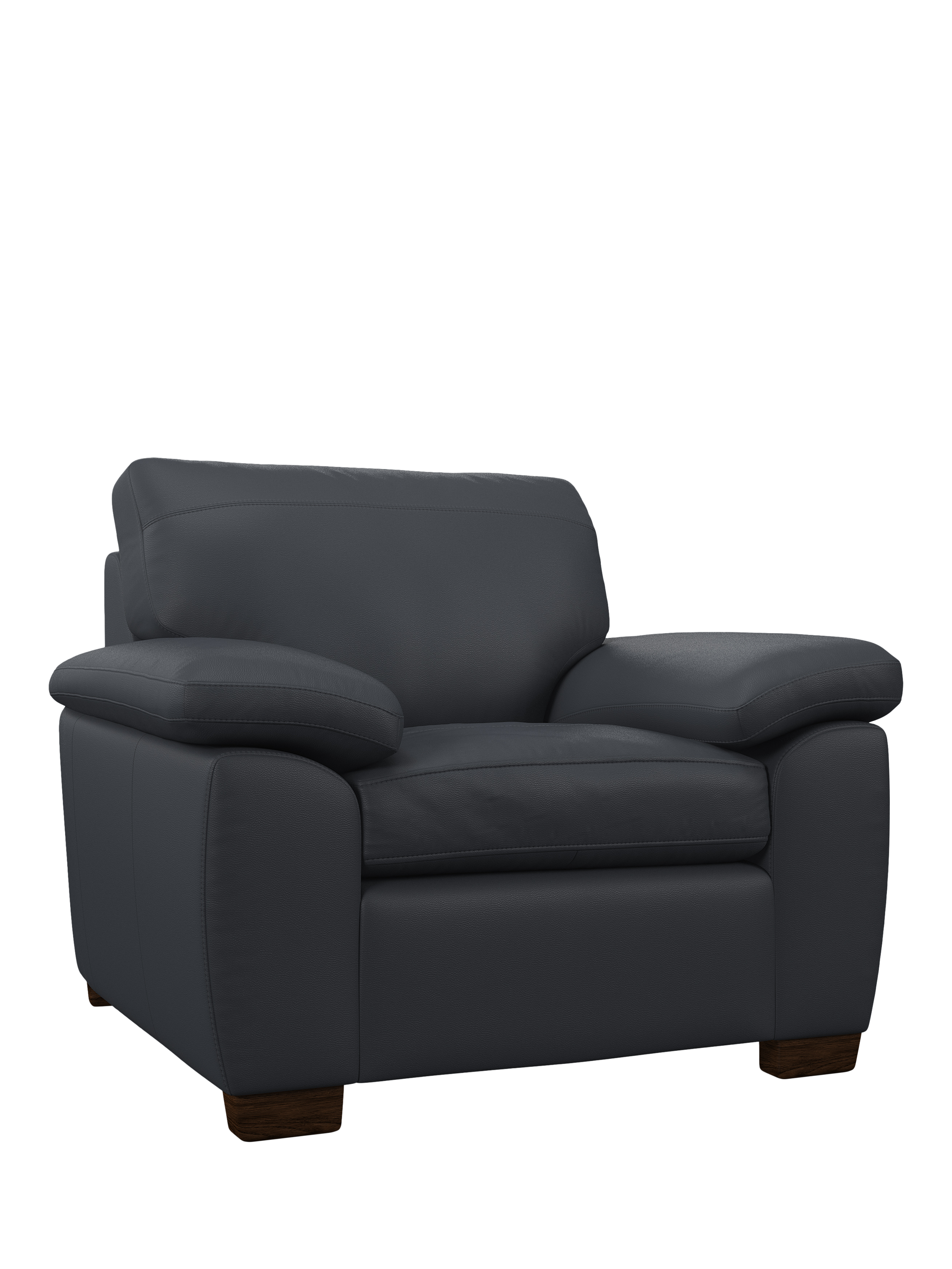 Camden Range, John Lewis Camden Leather Armchair, Dark Leg, Matt Navy