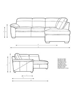 John Lewis Camden RHF Chaise Corner Leather Sofa, Dark Leg - view 2, Matt Pearl