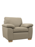 John Lewis Camden Leather Armchair, Light Leg, Matt Pearl