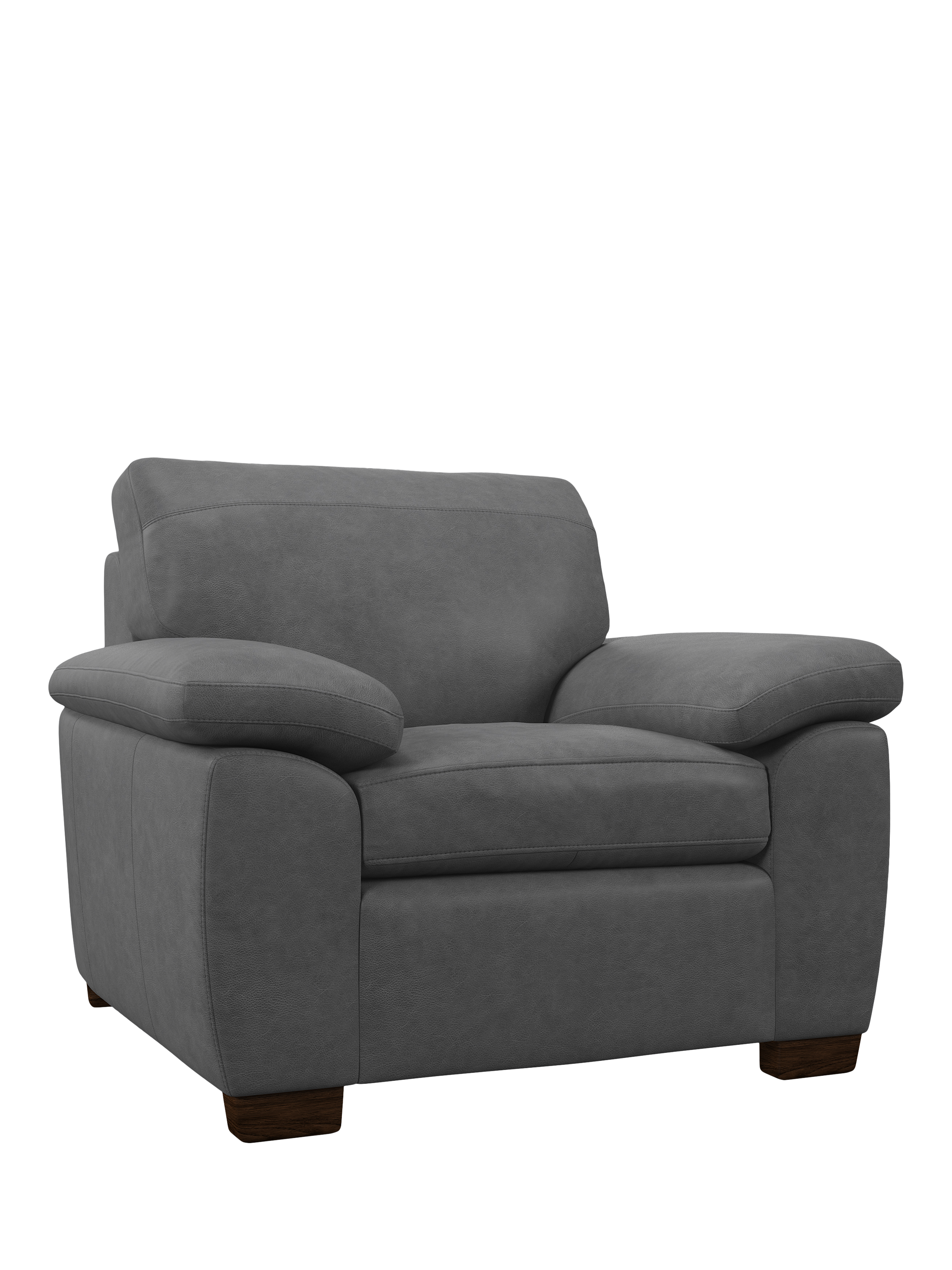Camden Range, John Lewis Camden Leather Armchair, Dark Leg, Vintage Shadow