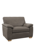 John Lewis Leather Loveseat, Light Leg, Demetra Grey