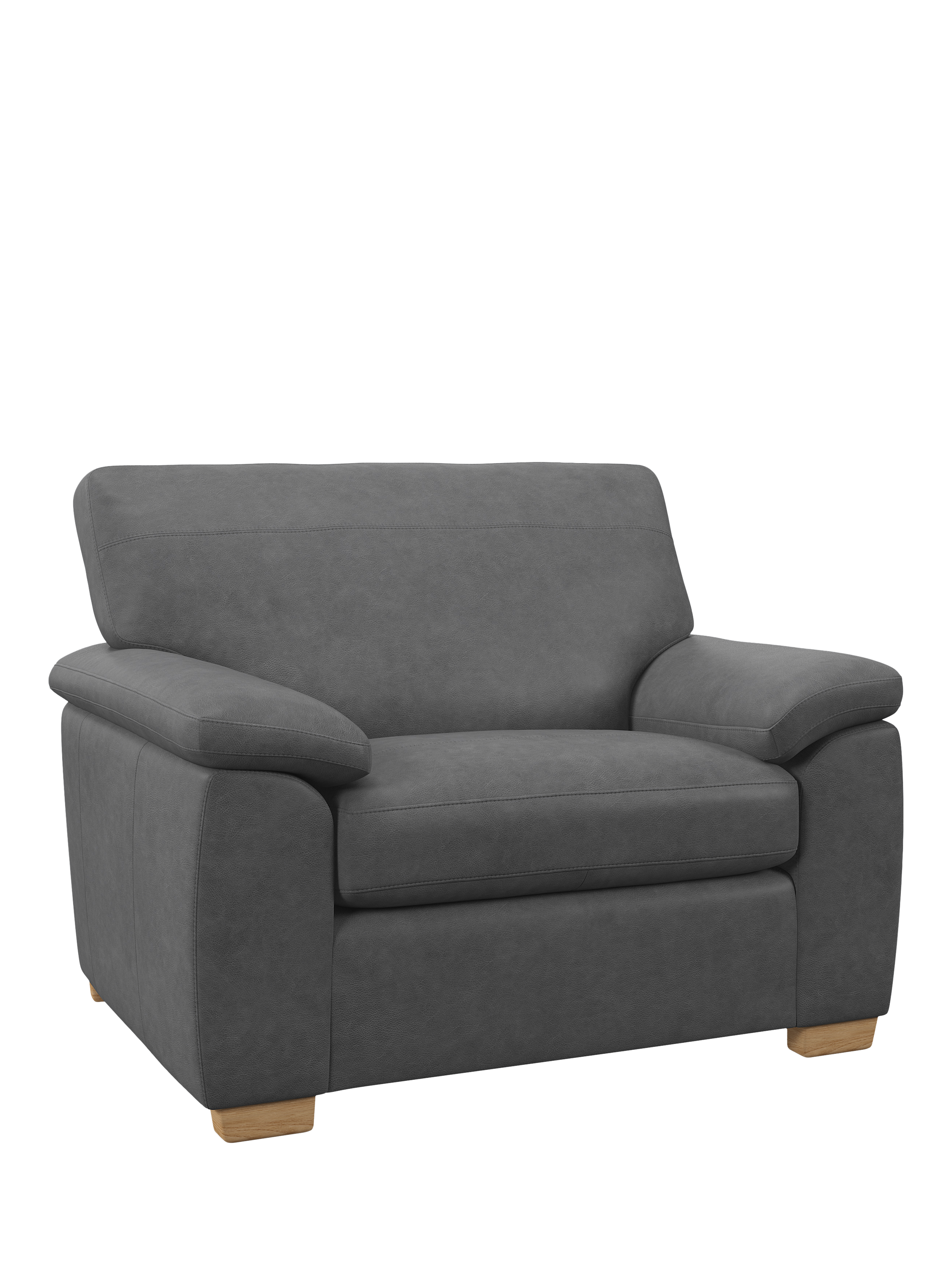 Camden Range, John Lewis Leather Loveseat, Light Leg, Vintage Shadow