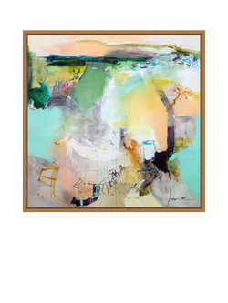John Lewis Natasha Barnes 'Homeward Bound' Abstract Framed Canvas Print, 106 x 106cm, Green/Multi, Green/Multi