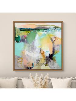 John Lewis Natasha Barnes 'Homeward Bound' Abstract Framed Canvas Print, 106 x 106cm, Green/Multi - view 2, Green/Multi