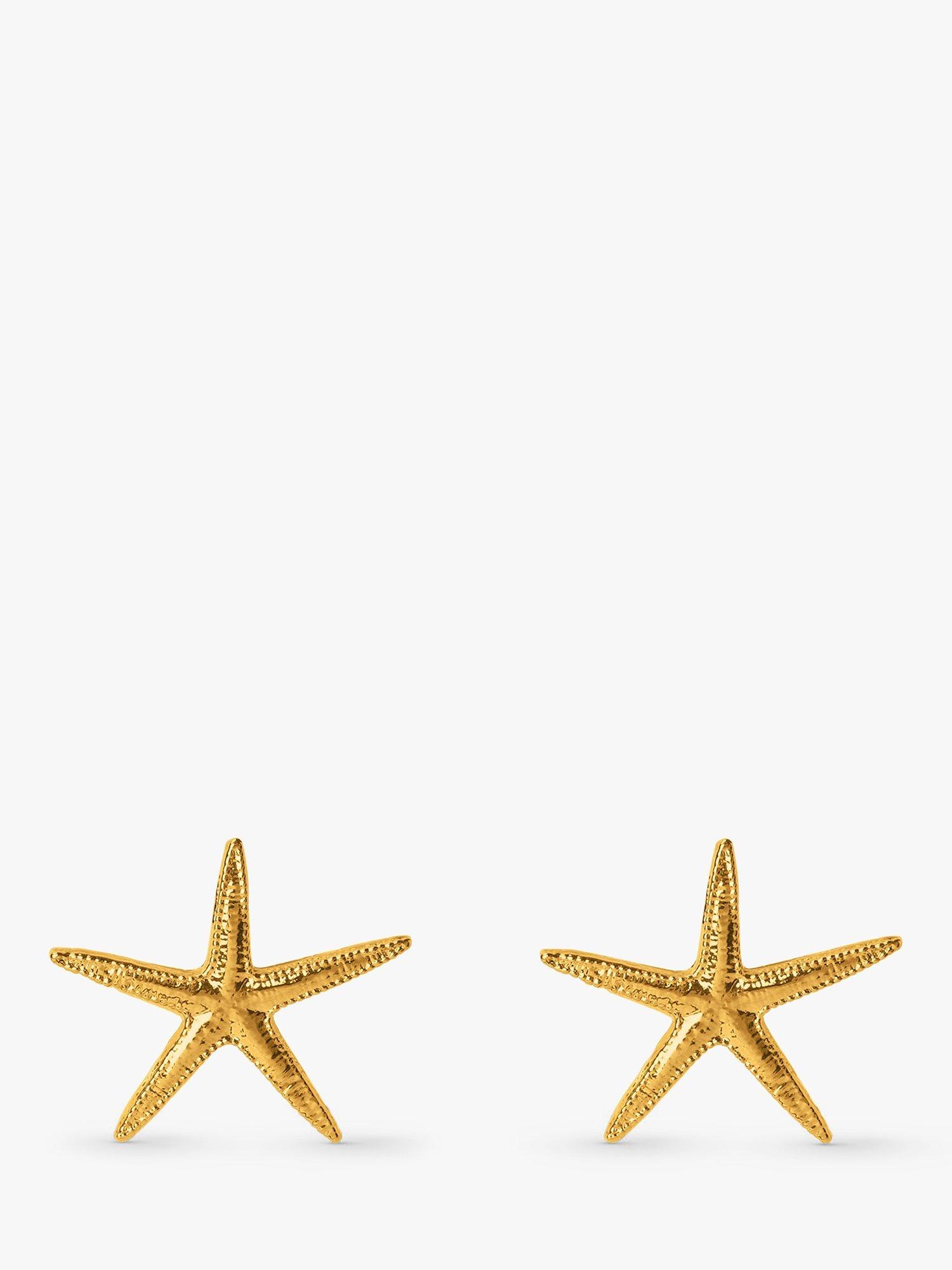 Orelia Large Starfish Stud Earrings, Gold