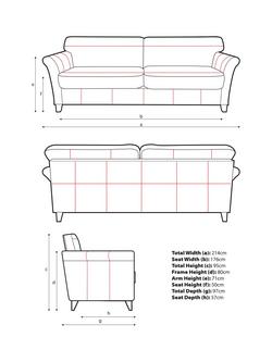 John Lewis Charlotte II Grand 4 Seater Leather Sofa, Dark Leg - view 2, Demetra Grey