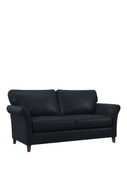 John Lewis Charlotte II Grand 4 Seater Leather Sofa, Dark Leg, Vintage Jeans