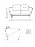 John Lewis Arlo Small 2 Seater Sofa, Light Leg
