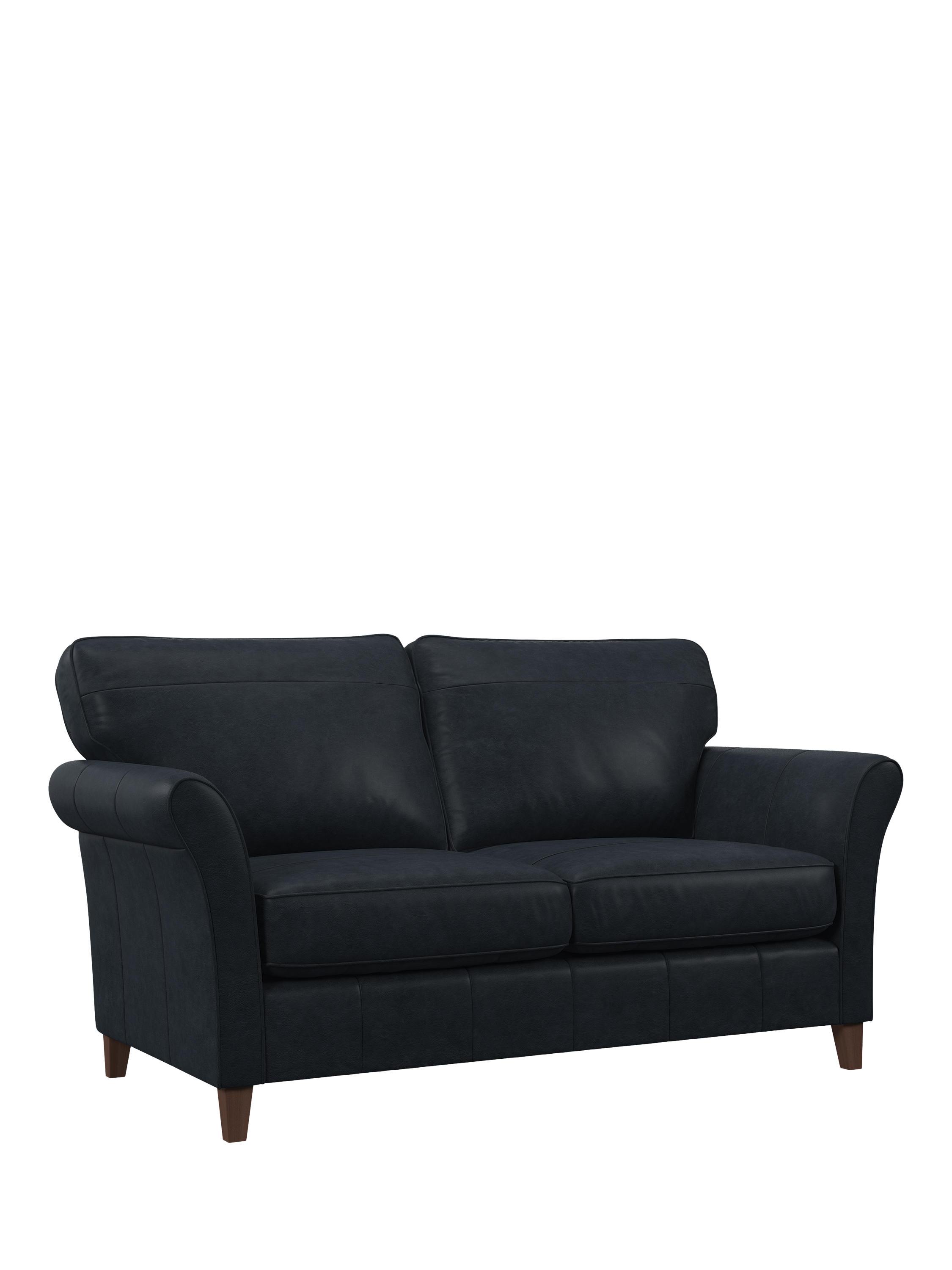 Charlotte II Range, John Lewis Charlotte II Large 3 Seater Leather Sofa, Dark Leg, Vintage Jeans