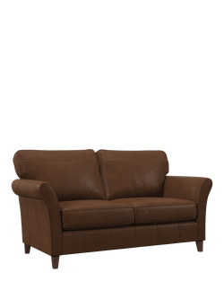 John Lewis Charlotte II Large 3 Seater Leather Sofa, Dark Leg, Vintage Toffee