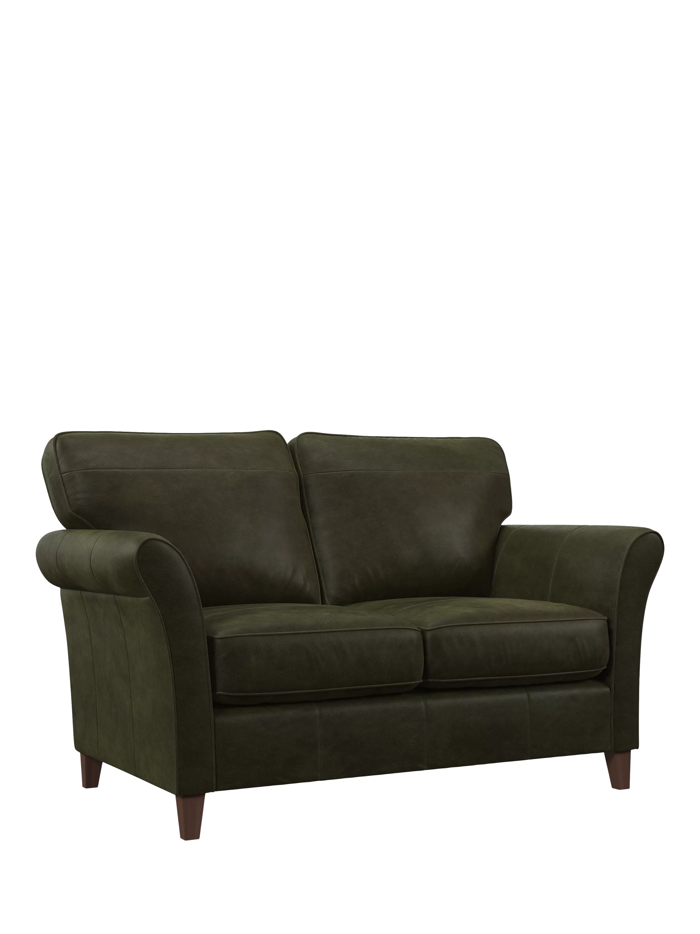 John Lewis Charlotte II Medium 2 Seater Leather Sofa, Dark Leg