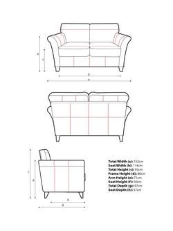 John Lewis Charlotte II Small 2 Seater Leather Sofa, Dark Leg - view 2, Matt Black