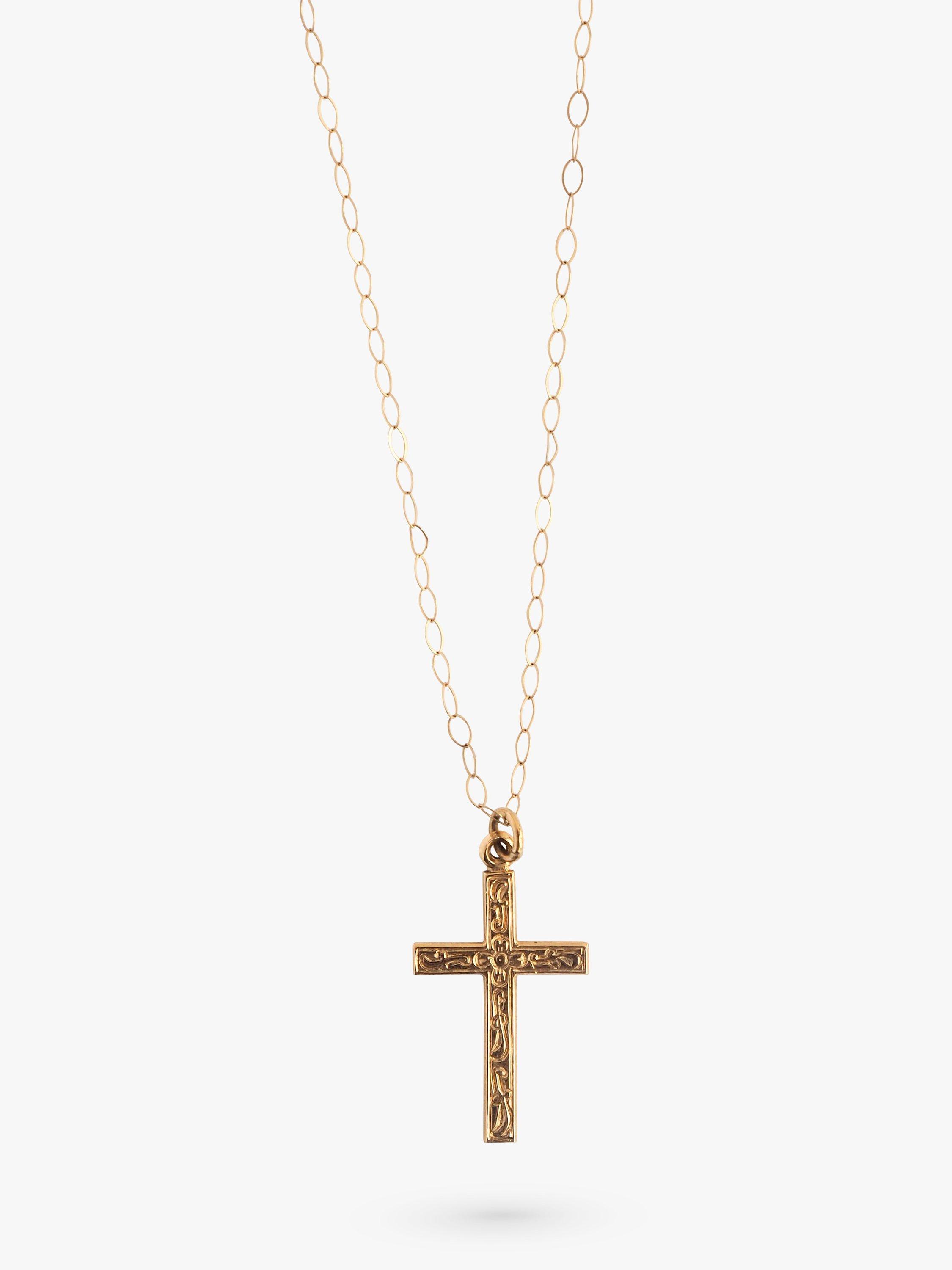 Product image 1 of 1, which shows L & T Heirlooms Pre-Loved 9ct Yellow Gold Cross Pendant Necklace, Gold