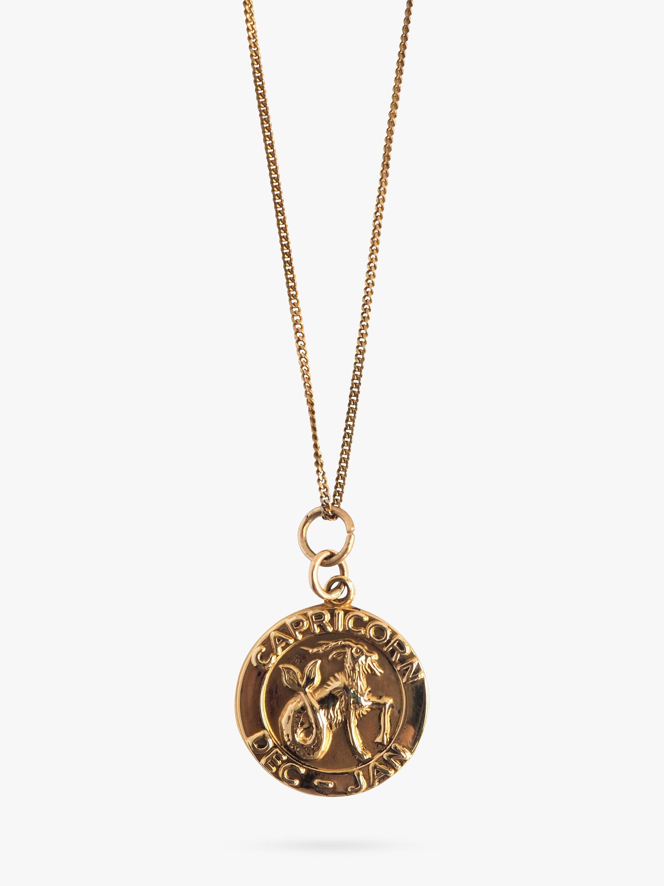 L & T Heirlooms Pre-Loved 9ct Yellow Gold Capricorn Zodiac Pendant, Dated Circa 1972, Gold